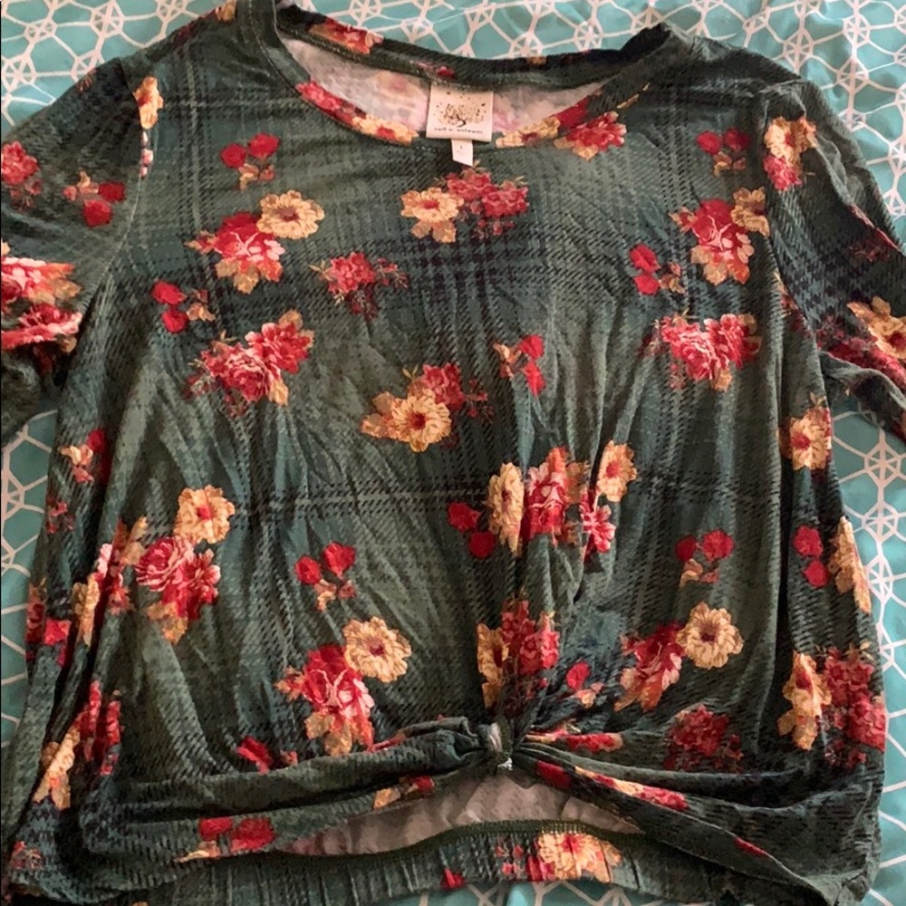 A long sleeve crop top